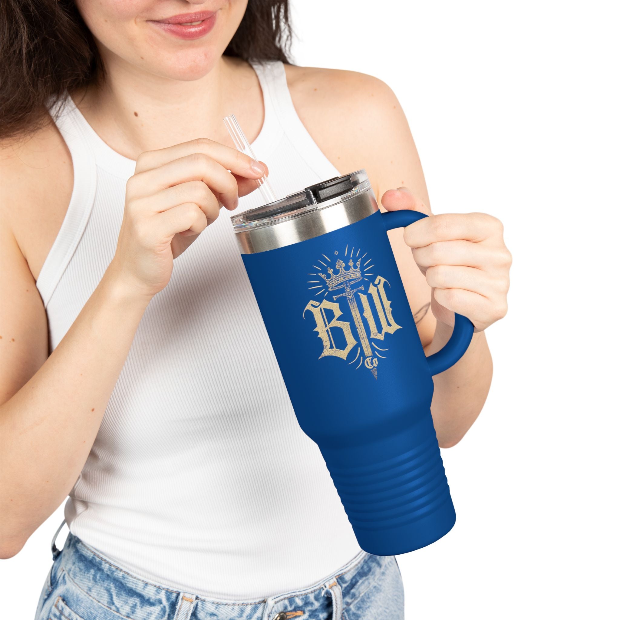 Blood Washed Co Insulated Travel Mug for Hot & Cold Drinks, 40oz Coffee Mug, BPA-Free