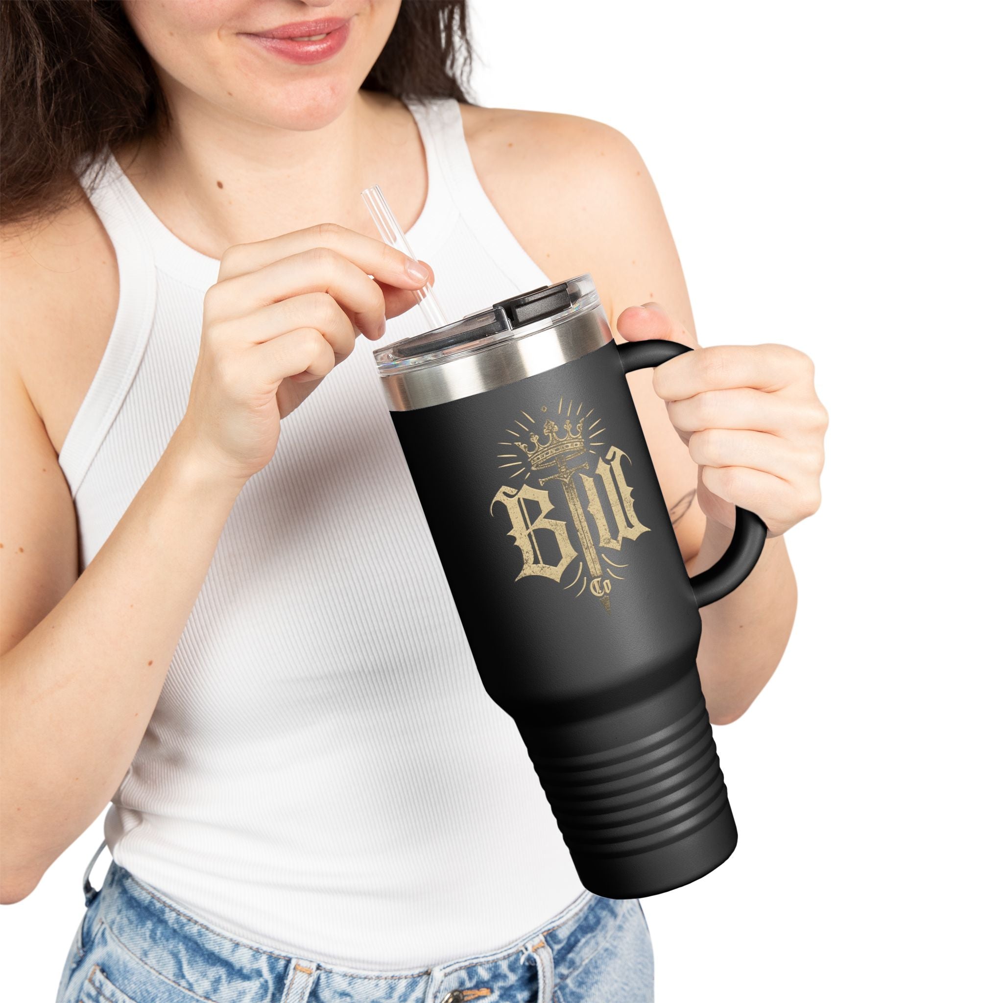 Blood Washed Co Insulated Travel Mug for Hot & Cold Drinks, 40oz Coffee Mug, BPA-Free