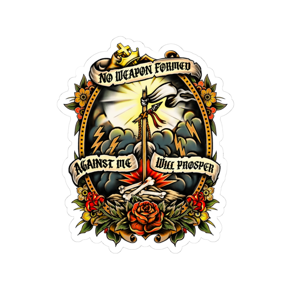 "No Weapon Shall Prosper" Sticker