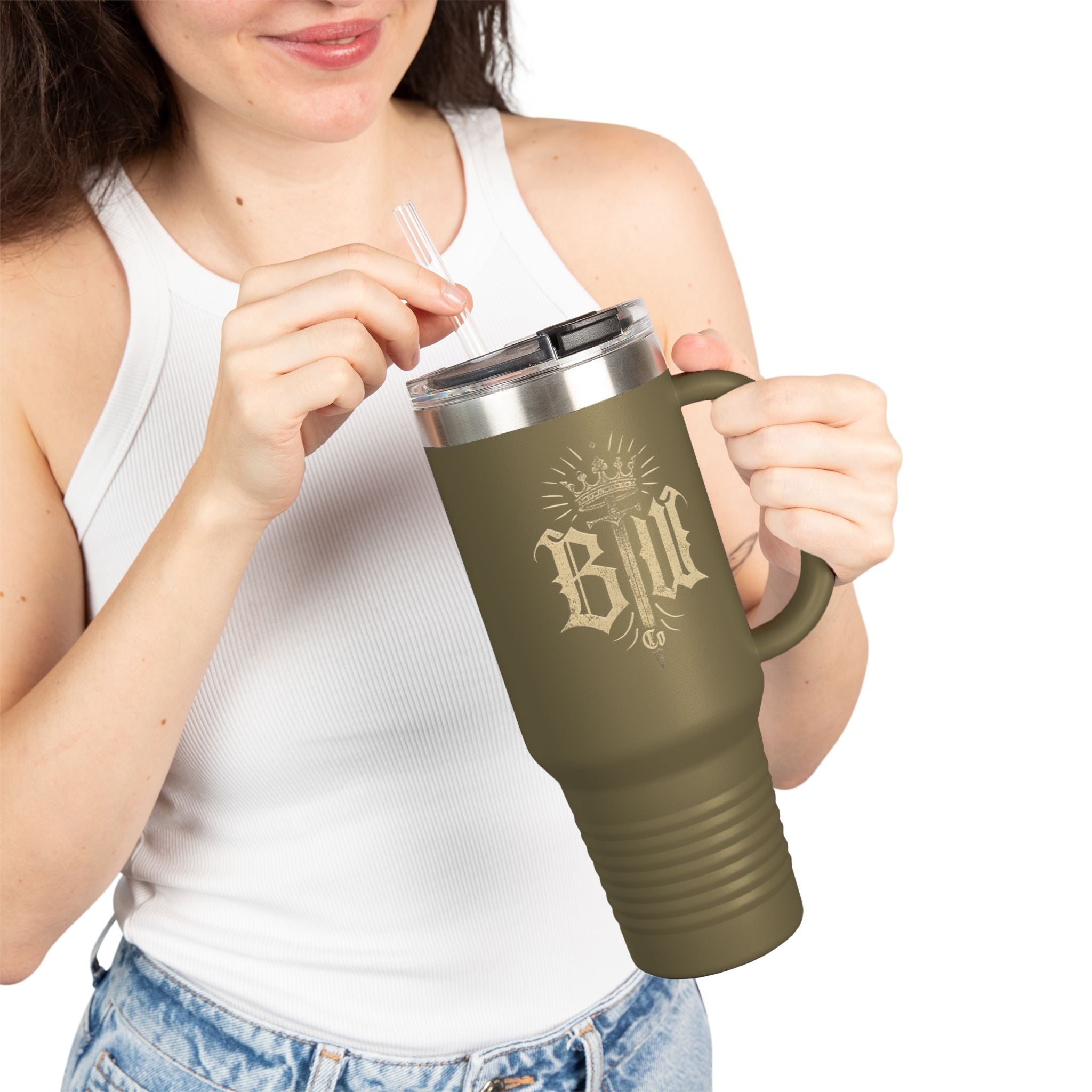 Blood Washed Co Insulated Travel Mug for Hot & Cold Drinks, 40oz Coffee Mug, BPA-Free