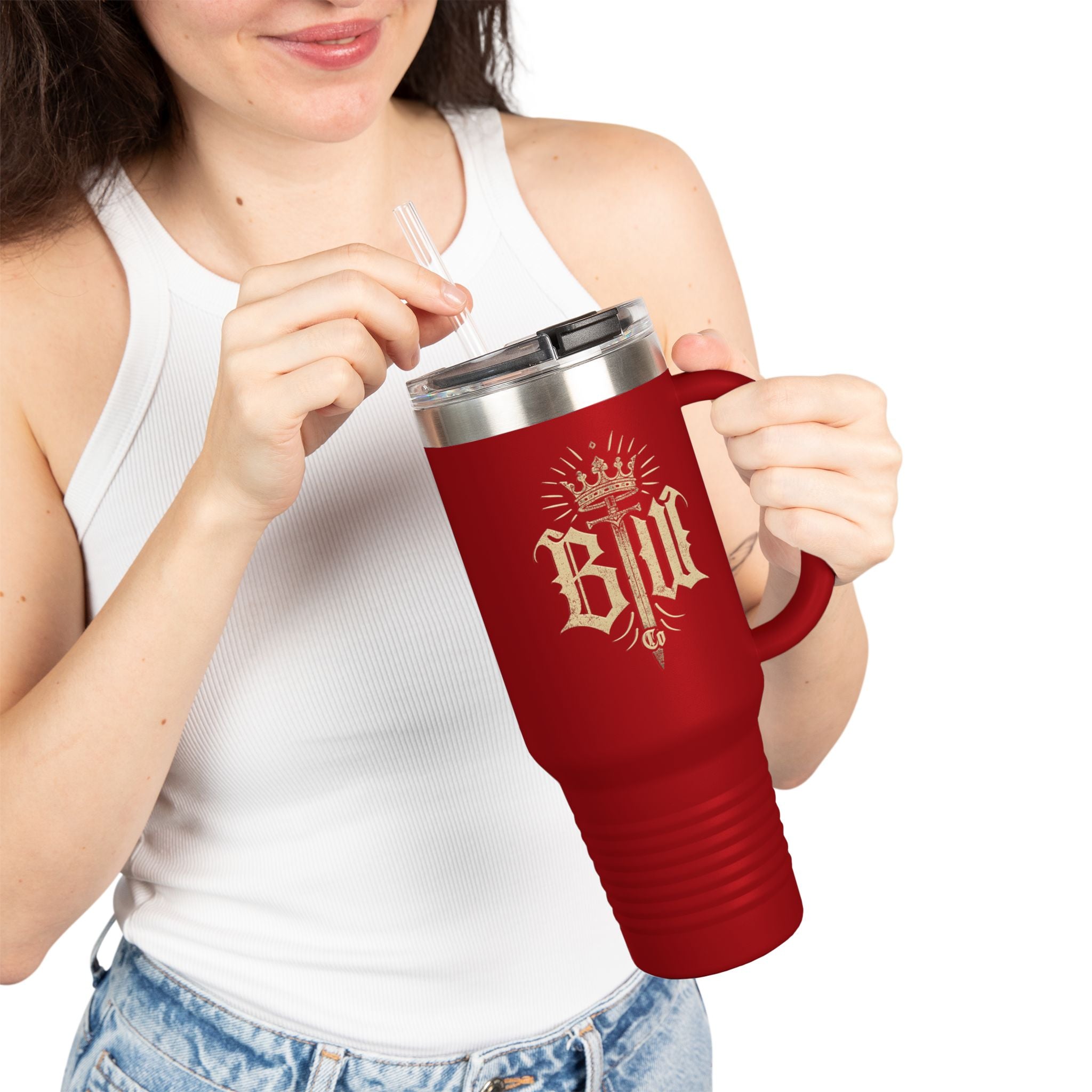 Blood Washed Co Insulated Travel Mug for Hot & Cold Drinks, 40oz Coffee Mug, BPA-Free
