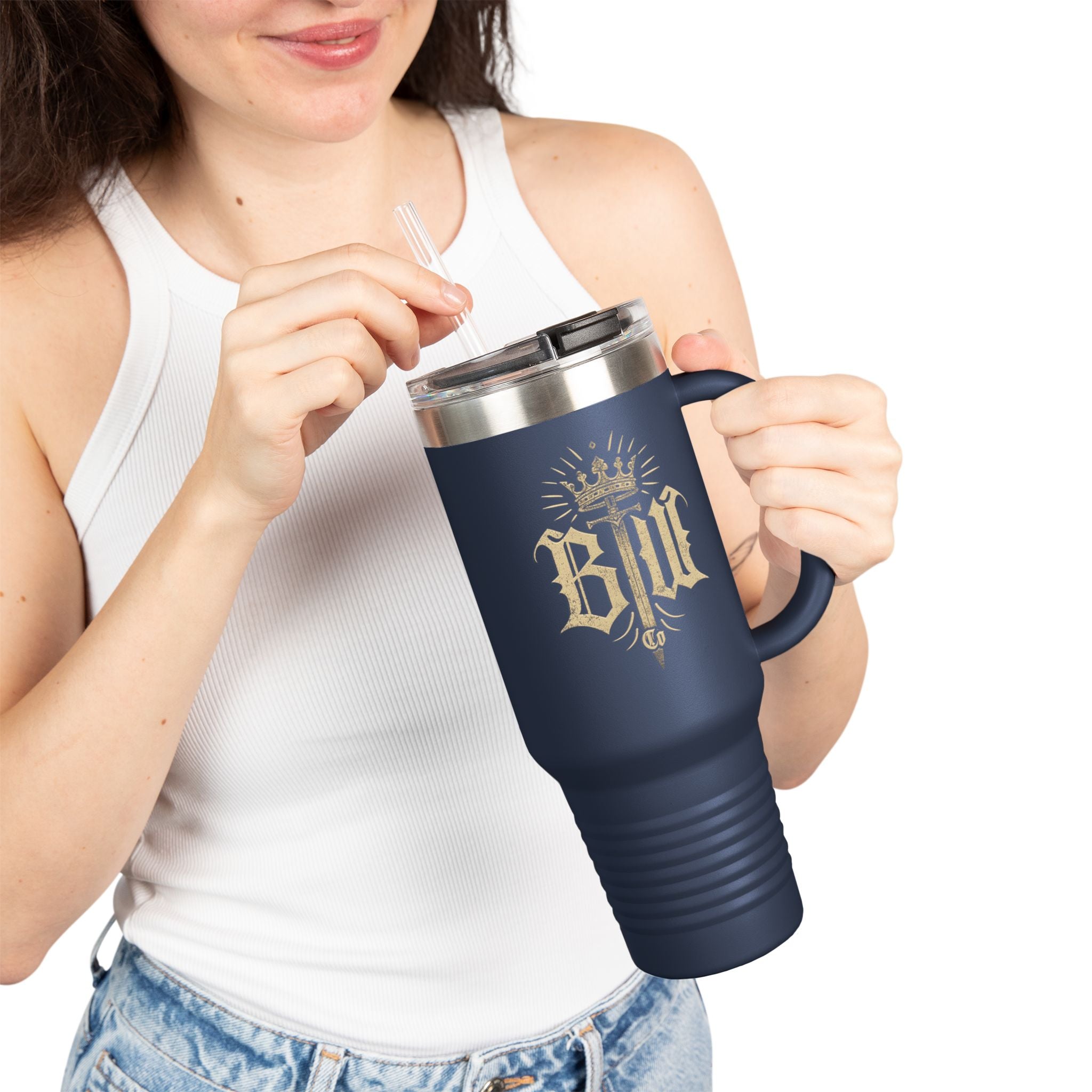 Blood Washed Co Insulated Travel Mug for Hot & Cold Drinks, 40oz Coffee Mug, BPA-Free