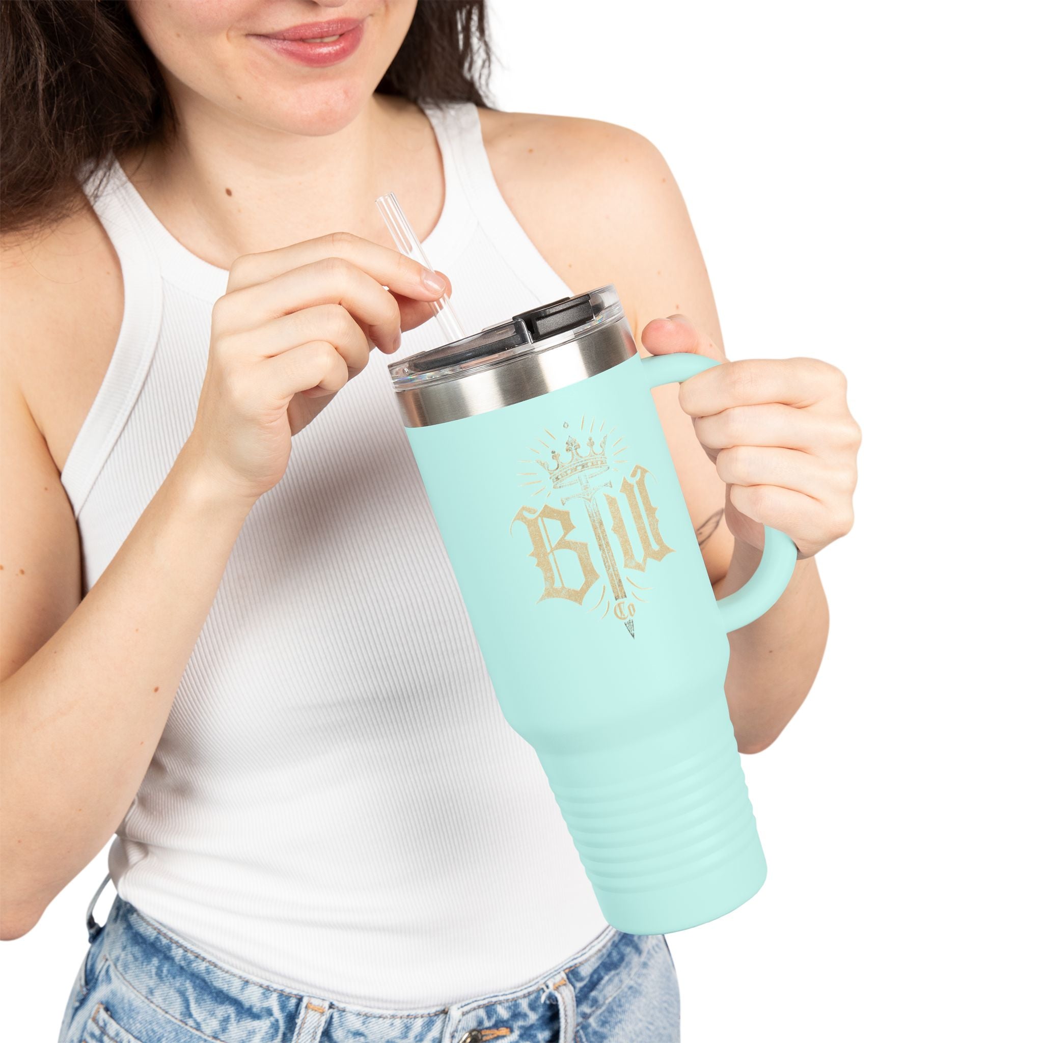 Blood Washed Co Insulated Travel Mug for Hot & Cold Drinks, 40oz Coffee Mug, BPA-Free