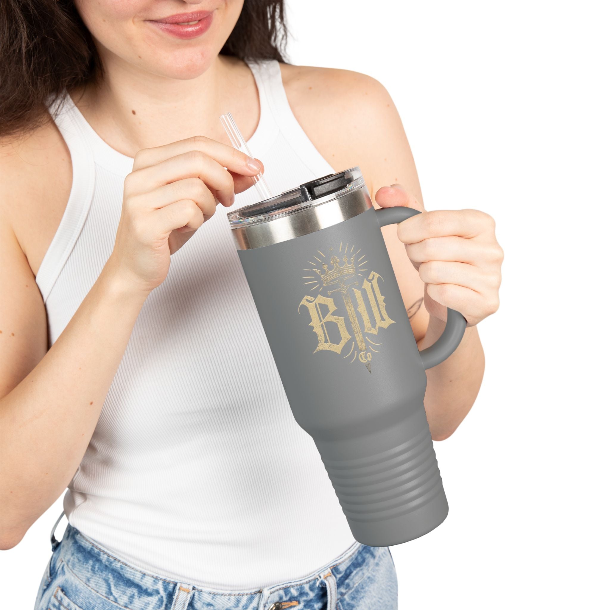 Blood Washed Co Insulated Travel Mug for Hot & Cold Drinks, 40oz Coffee Mug, BPA-Free